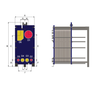 EPDM Gasket Plate Heat Exchanger Evaporator para Sistema de Refrigeração