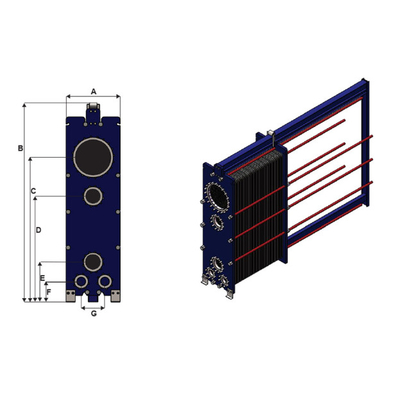 Exchanger de calor de placa de condensador de aço inoxidável OEM para marinha
