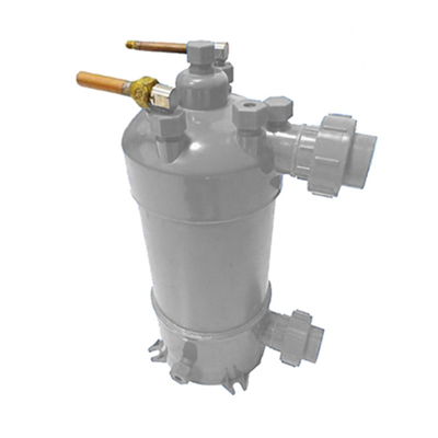 Trocador de calor de carapaça de titânio PVC para sistemas de água do mar de alto fluxo para bomba de calor de piscina